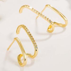 스터드 심플 골드 귀찌 기하학적 실버 귀걸이 패셔너블 골드