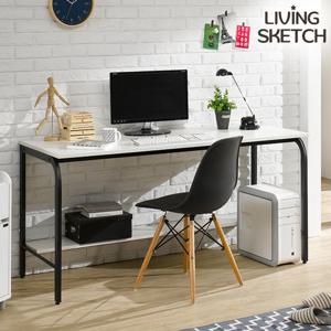 [리빙스케치] 국내제작 듀크 1500 BW 철제 책상[착불]컴퓨터 학생용 책상 다용도테이블