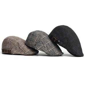 [이거찜] 중년 남성 어르신모자 모직 체크 헌팅캡 마도로스모자