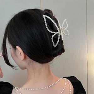 [잇백잇슈] 나비진주집게핀 올림머리 헤어삔 우아한