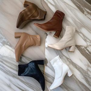 [미라클세븐][M7] 여자 스퀘어 삭스부츠 중간굽 발목 웜톤 부츠