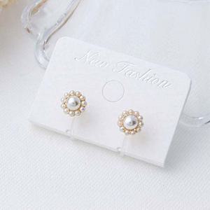 실리콘귀걸이 진주플라워 2종