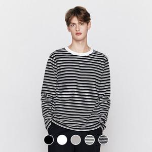 [백화점][지오다노]남성 봄 라운드넥 오버핏 헤비코튼 이중직 긴팔 면 티셔츠 026503