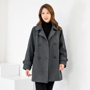 [모슬린]엄마옷 카라 더블 울모직 하프코트 512FGH142 마담/중년