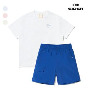 [아이더 (행사)]키즈 버디 반팔티 반바지 상하의 세트 (1팩 티바지 세트구성, 3컬러) JUM24M01