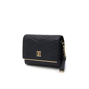 [닥스ACC][선물포장/쇼핑백동봉]블랙 가죽 DD로고 골드바 장식 반지갑 DCWA2F414BK