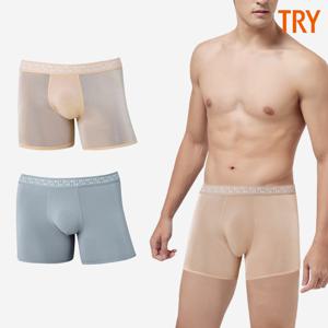 트라이 남자스킨색팬티 아웃밴드 폴리 스판 사각 드로즈팬티