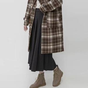 하이웨스트 플리츠 맥시 모직 롱 스커트 2컬러 HY-4102