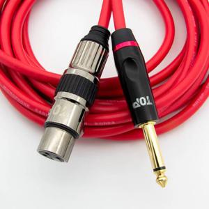 HDTOP 국산 5.5 모노 TO XLR 암 마이크 케이블 레드 3M HT-TP1807