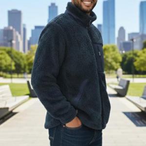 커플용 콘트라스트 플리스 집업 점퍼