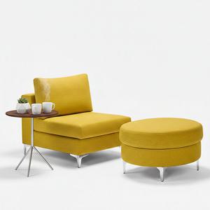 [더젠] 크레쉬 아쿠아패브릭 1인용소파세트(원형스툴포함)/미니