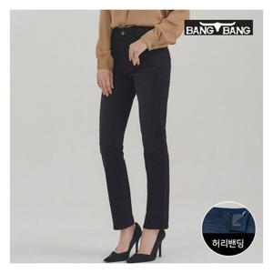 [뱅뱅][뱅뱅] 여성 라이크라 스트레이트핏 데님_검정
