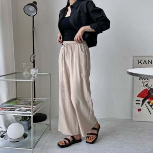 여성 여름 린넨 밴딩팬츠 롱팬츠 통바지 여자여름바지