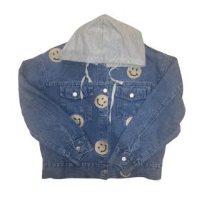 [르니앤맥코이(여성)]스마일 패턴 탈부착 후드 청자켓(MM10JK400HJY)