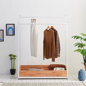 [착불배송] CZ3213 2단 스틸 원목 수납 행거 1200 2colors 스틸행거 원목수납행거 2단행거 원목수납함 수납행거 2단스틸행거 다용도행거 스탠드행거 수납가구