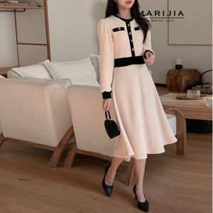 [마리지아]코코 샤네르 벨벳 원피스_MOPB31055