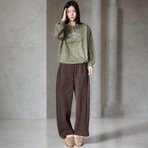 여성 넓은 FW 두툼한 보온 바지