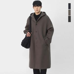 [스콰즈]스콰즈 남자 윈터 레글런 울혼방 후드 롱코트 SAZ002