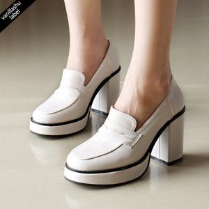 바닐라슈 자체제작 제너럴 2가지굽 가보시 로퍼힐 펌프스(5cm,9c