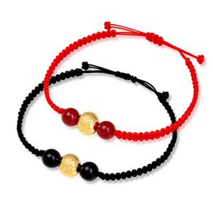 [골드모아] 순금 불교 팔찌 3.75g 24K [만자옴자 원석 매듭끈]