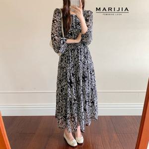 [마리지아][MARIJIA] 에스닉무드 쉬폰 롱 원피스_MOPB35002