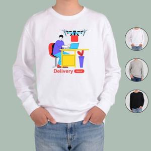 맨투맨 전색상 배달 드론배달 택배 화물 DELIVERY1 그래픽티셔츠