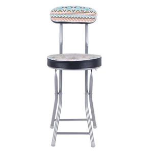 원형 쿠션 접이식 등받이의자 인디언무늬 휴대용 간이 접이식의자 미니의자 휴대용의자 캠핑의자 다용도의자 간편의자 간이의자 야외의자 나들이의자