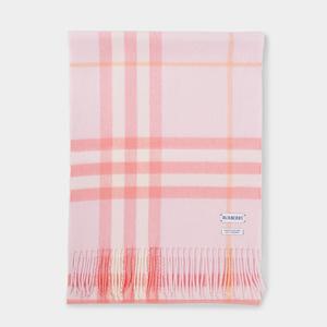 버버리 자이언트 체크 캐시미어 머플러 8112635 핑크