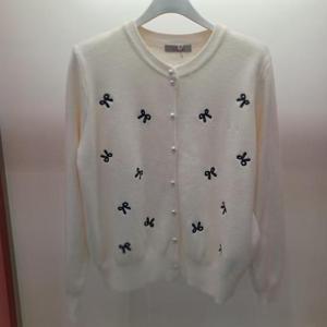 Latium HC06 봄느낌 앞오픈 진주리본자수 라운드 니트티 가디건 T2613cd23I