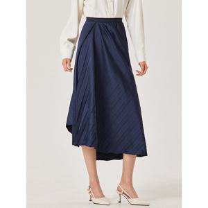 [꼼빠니아]새틴 슬래시 주름 롱 스커트_CACS1-WQS050