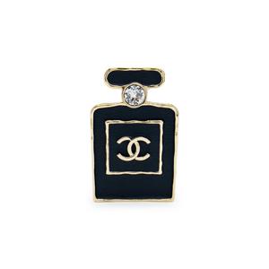 [엘러브] 새상품 샤넬 23S CC로고 퍼퓸 핀 브로치 블랙 샴페인골드 5ET1728