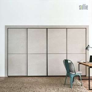 [솔리에] 엘레나 스톤그레이 슬라이딩 붙박이장 360cm(12자)