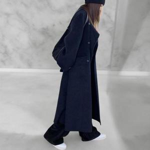 여성 폴라넥 롱 구성 혁대 수제 외투