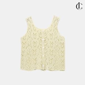 엘케이트 여성 민소매 나시 크로쉐 레이어드 여름 슬리브리스 티 LDV003