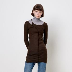 [플랙진]여성 스트링 디테일 레이어드 원피스 (PWTF3OPL09W)