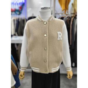 밸리걸 세이브존01 R로고 노카라 야구 점퍼형 니트 자켓 613700