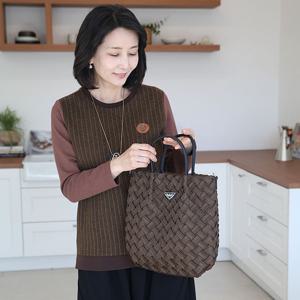 [쉬즈마담]A42405 프라 입체격자패턴 두줄 토트백 50대 엄마옷