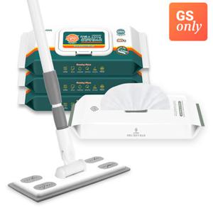 [리벤스] GS_단독구성 밀대걸레+물걸레 청소포(30매*3팩)(캡형)+정전기 청소포(60매)