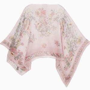 [닥스] 핑크 체크 플라워 로브 케이프 스카프 DCSC5E786P2