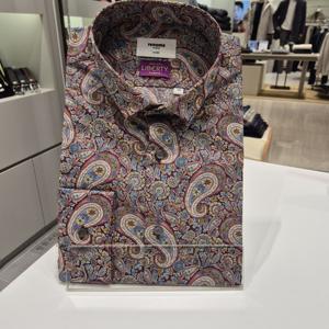 [레노마] 리버티 페이즐리 플라워프린트 일반핏긴팔셔츠RNFSG1034와인