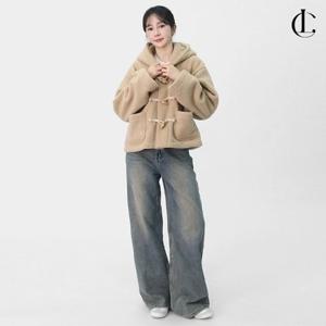 엘케이트 여자 겨울 크롭 양털 뽀글이 후드 떡볶이 숏코트 떡코 LCR125