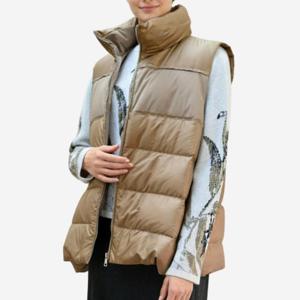 [비꼴리끄(여성)]앞단 배색 구스 패딩 조끼 B262PV2010