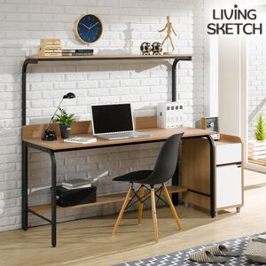 [리빙스케치] 국내제작 듀크 1500 BA 선반형 철제 책상[착불]컴퓨터 학생용 책상 다용도테이블
