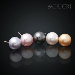 [CRICRI] 14K 진주 금 귀걸이 8mm 스와로브스키 크리스탈 제작