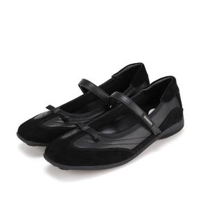 [바바라(슈즈)]리본 장식 포인트인 트렌디한 스포티 메리제인 슈즈 BBH534_BK