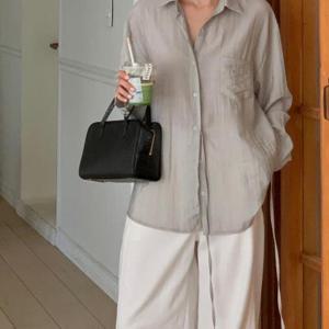 [다잇템]여성 빅사이즈 랩포켓 레이온 셔츠