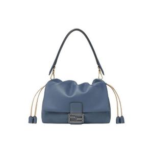 펜디 맘마 바게트 미디움 나파 레더 백 블루 8BR833AQ0DF199A
