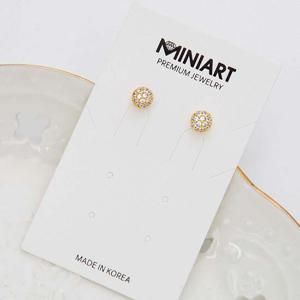 14K GF 골드필드 핀 큐빅볼 귀걸이 싸이키