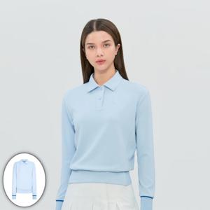 [헤지스골프] 여성 긴팔 카라 블루종 티셔츠 블루 HWTS6A212B1