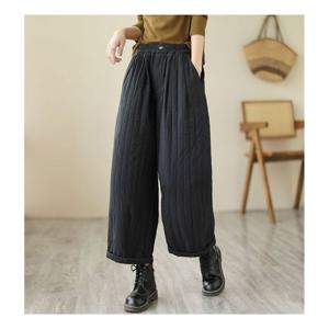 G126824_허리밴딩 누빔 통바지 와이드팬츠 여성누빔바지